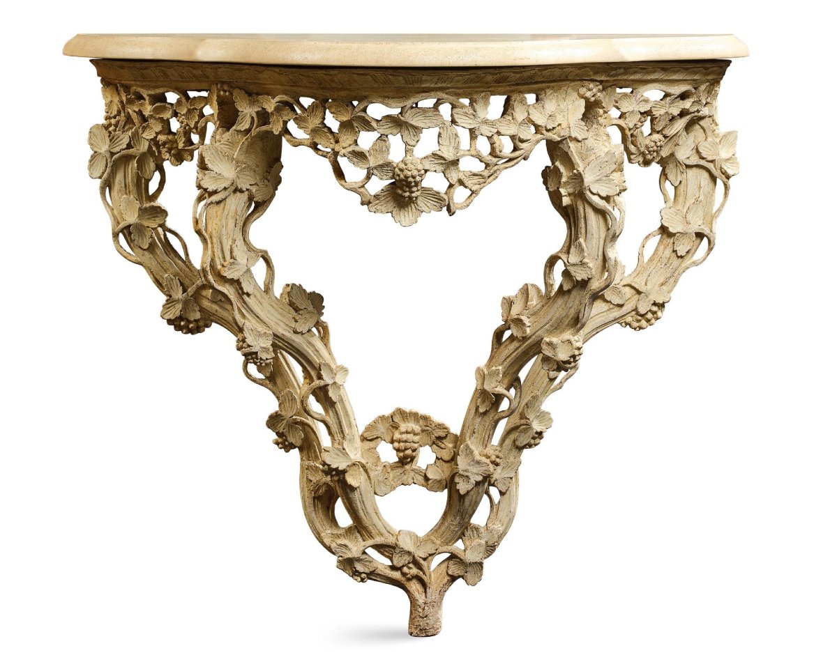 Pair Of Side Tables With Vine Tendrils. Louis XV Period-photo-2
