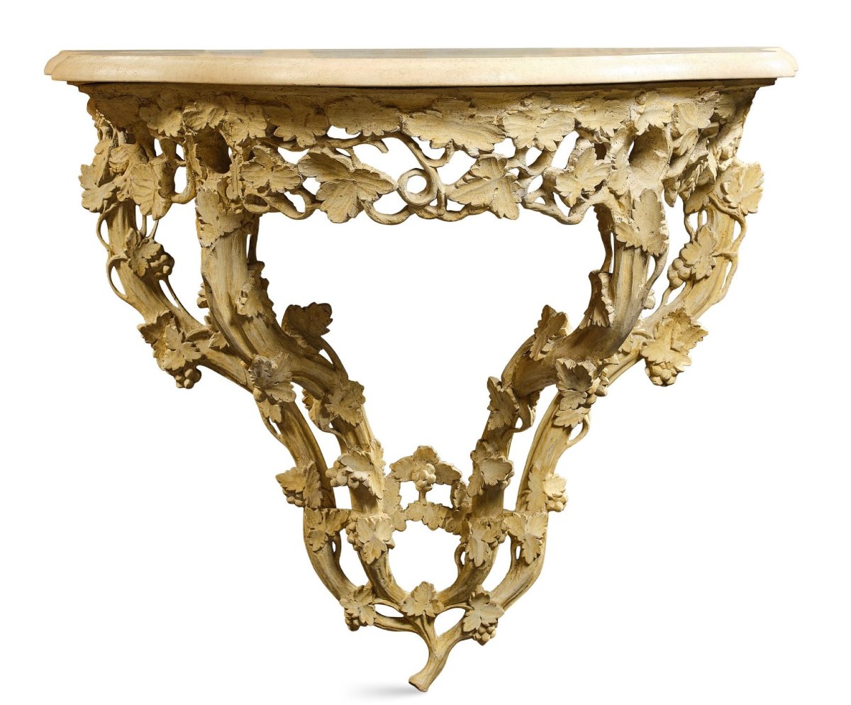 Pair Of Side Tables With Vine Tendrils. Louis XV Period-photo-3
