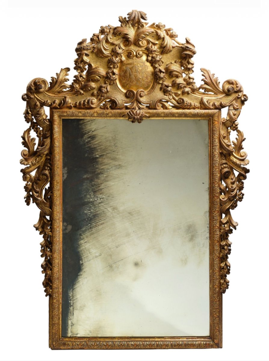 Ornate Pediment Mirror - 18th-century Murano