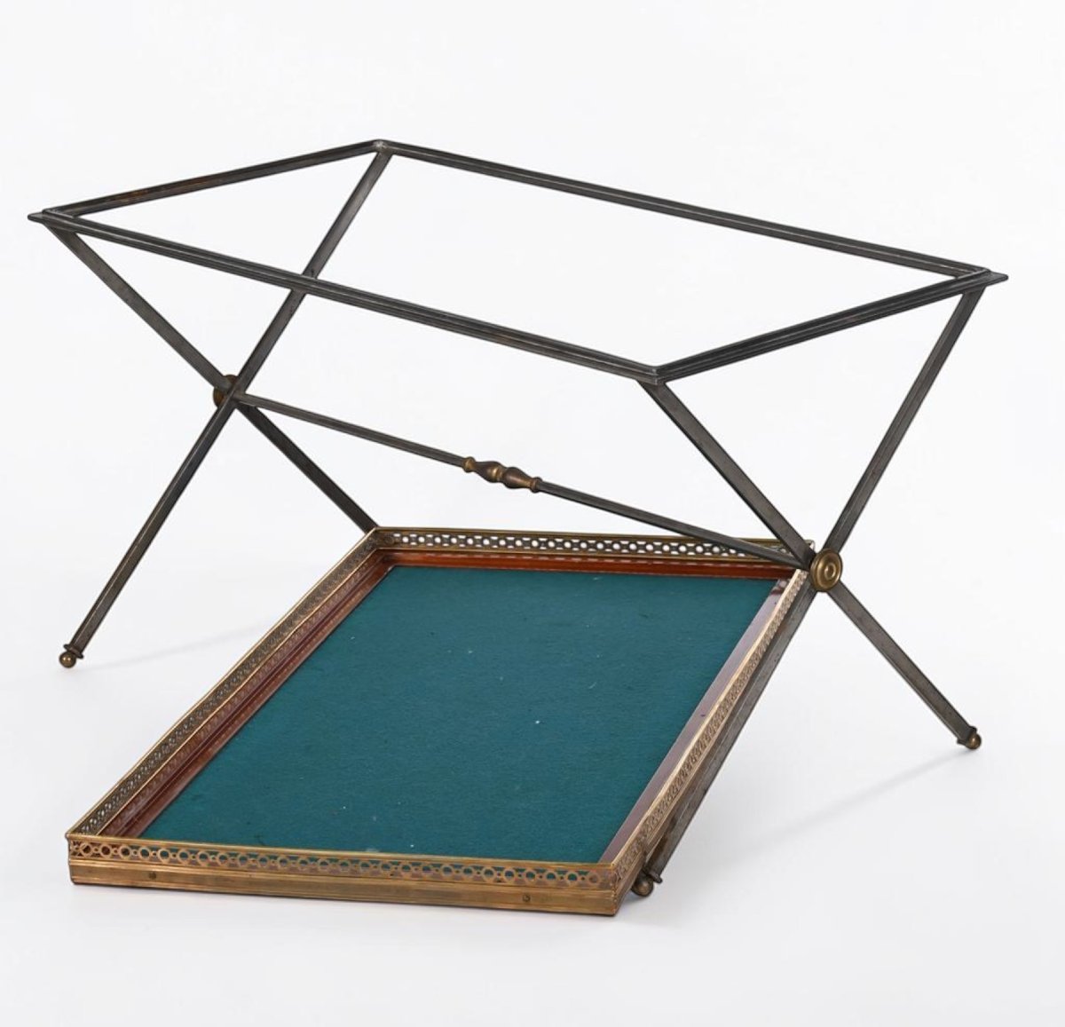 Table basse à piètement en X Circa 1970-photo-2