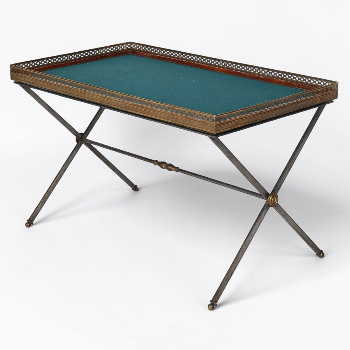 Table basse à piètement en X Circa 1970