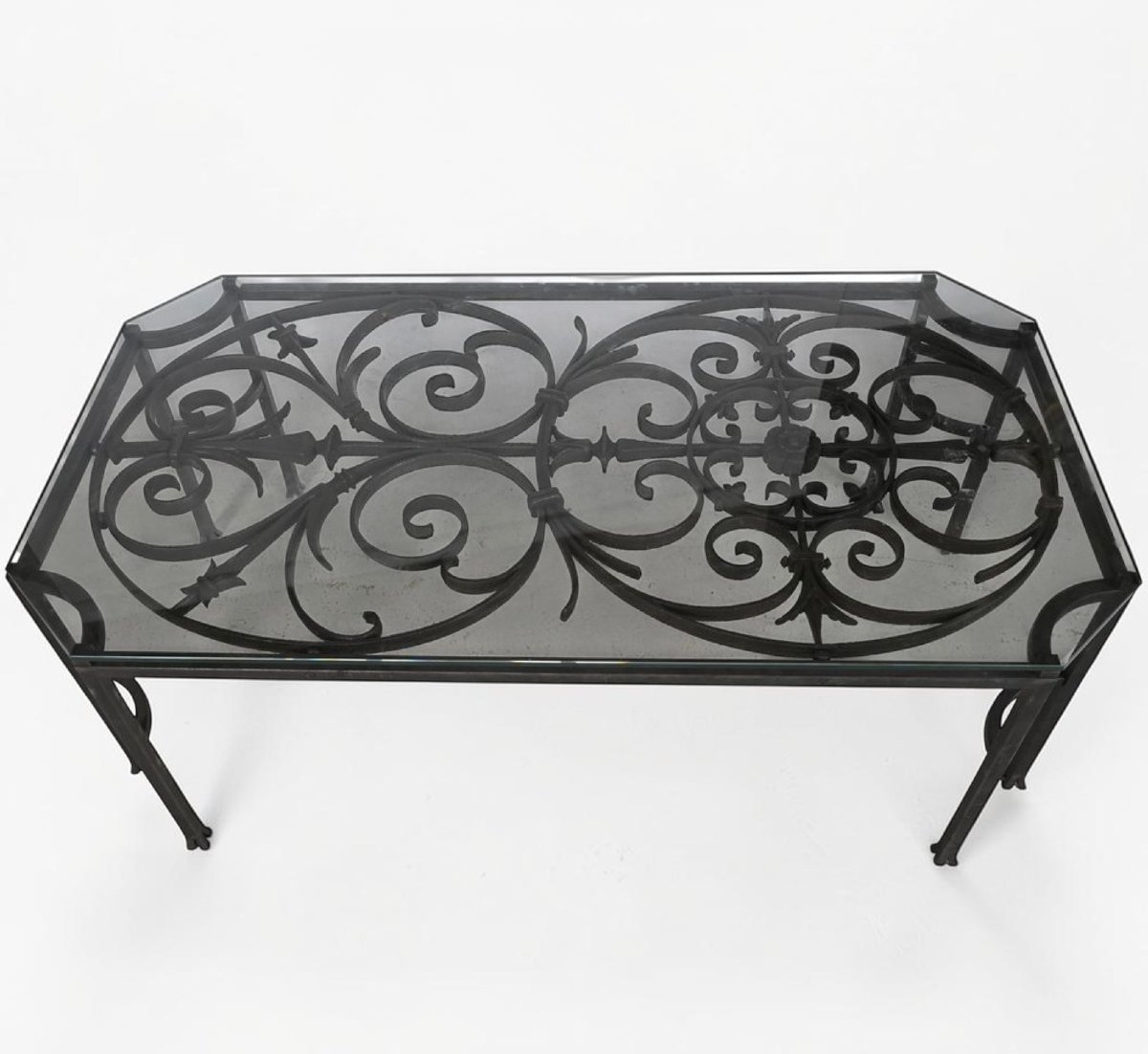 Table basse en fer forgé Circa 1950