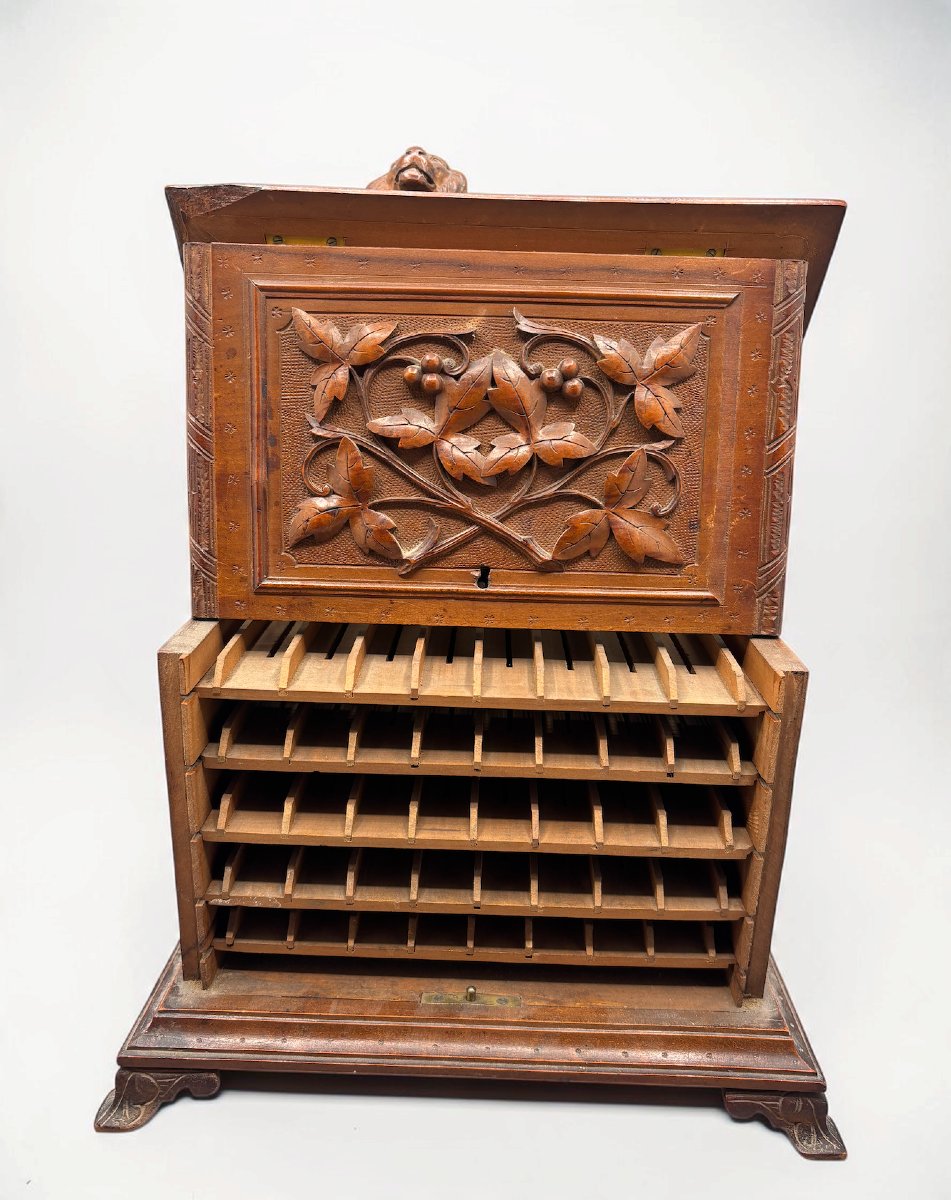 Cigar Humidor Known As The “black Forest,” 19th Century-photo-2