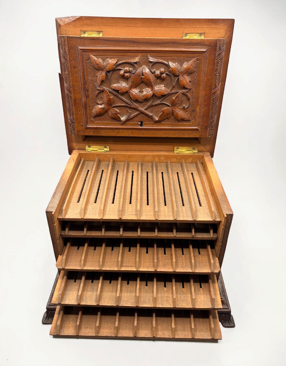 Cigar Humidor Known As The “black Forest,” 19th Century-photo-3