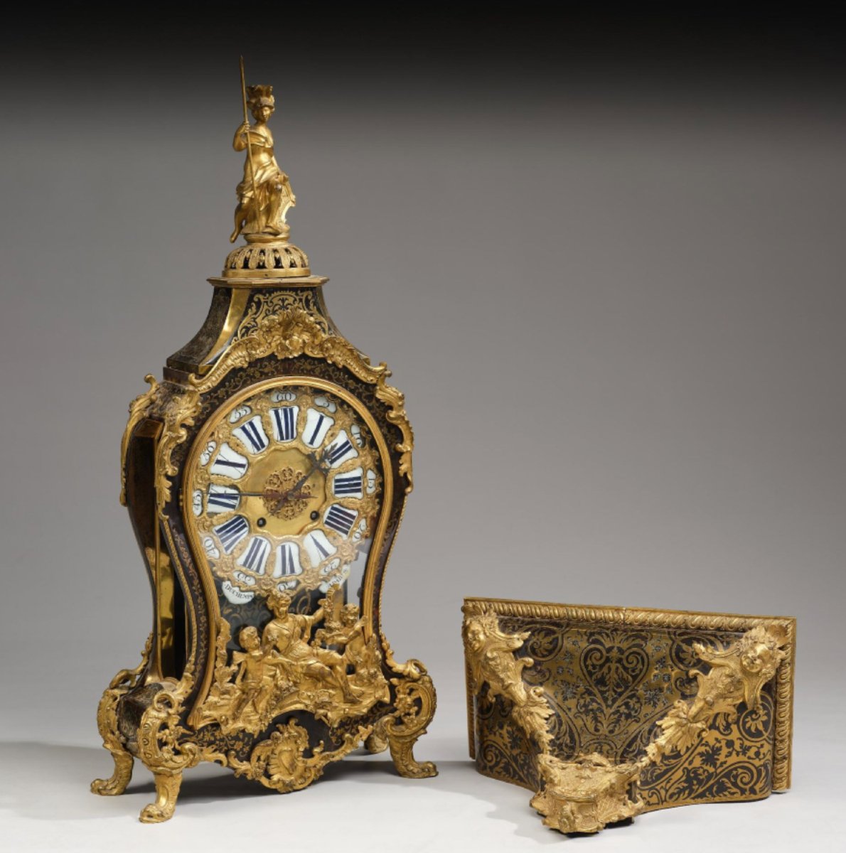 Important Cartouche And Its Console - Antoine-nicolas Duchemin, Active Until 1761