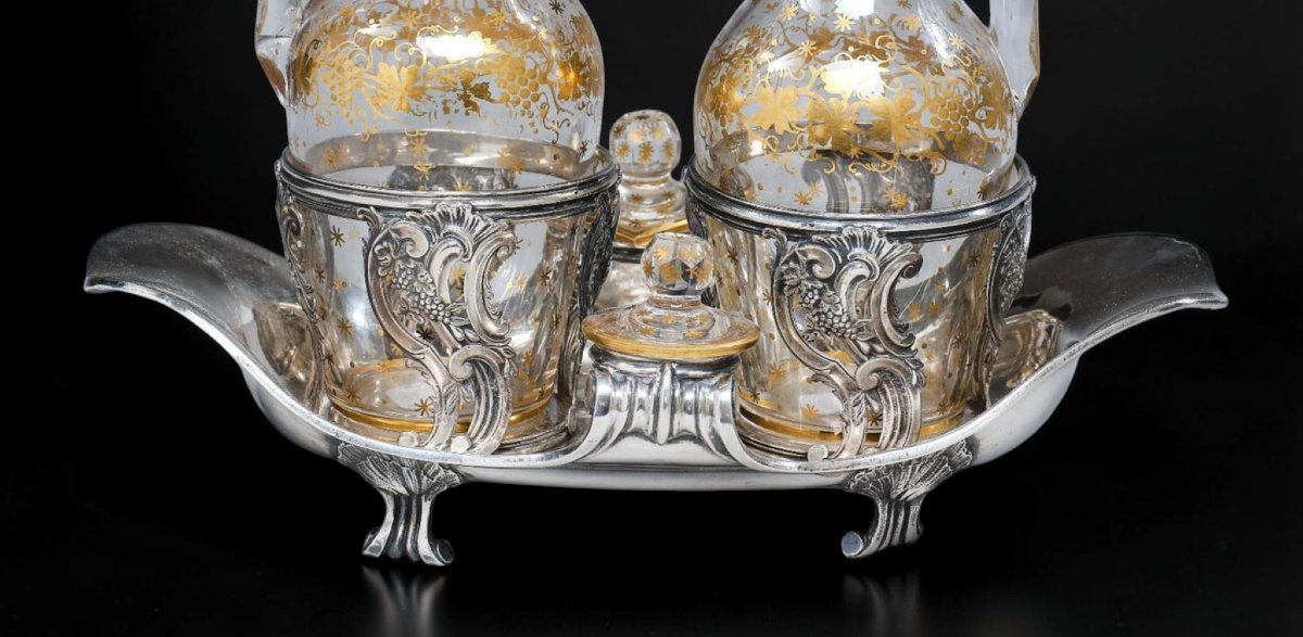 Porte-huilier vinaigrier en argent XVIIIème Paris 1768-1774-photo-2