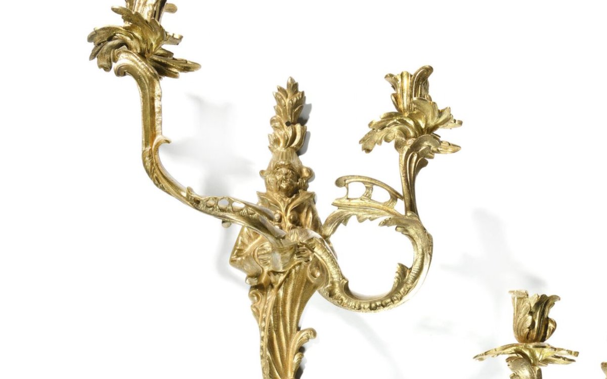 Pair Of "arlequin" And "colombine" Wall Sconces-photo-2