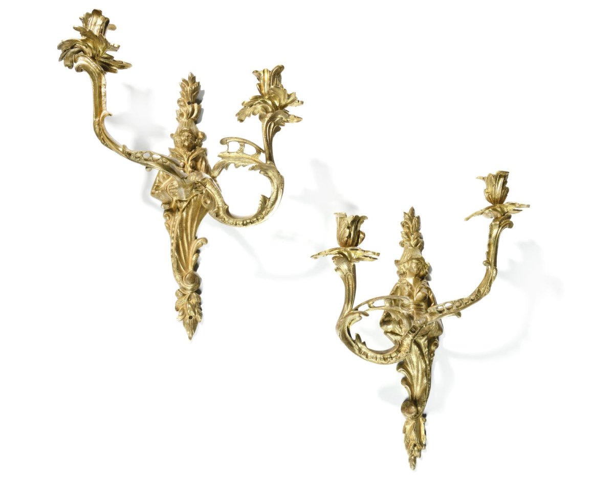 Pair Of "arlequin" And "colombine" Wall Sconces