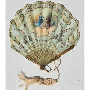 Art Nouveau Period Fan In The So-called “balloon” Shape.