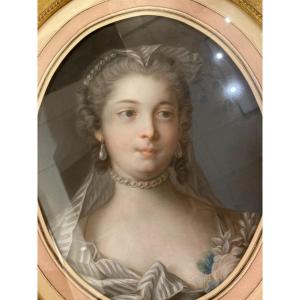 Portrait Of Young Woman With Pearl Necklace - Follower Of Francois Boucher - 18th Century 