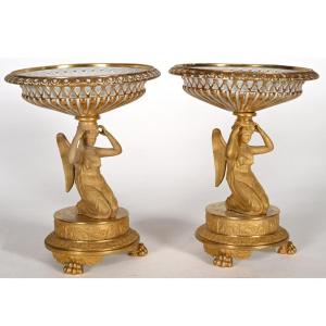 Paire de coupes à fruits d'époque Empire