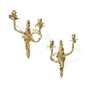 Paire d'appliques Arlequin et Colombine de style Régence