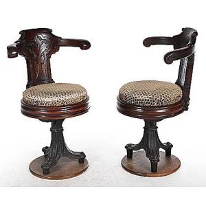 Pair Of Swiveling Marine Chairs, 19th Century
