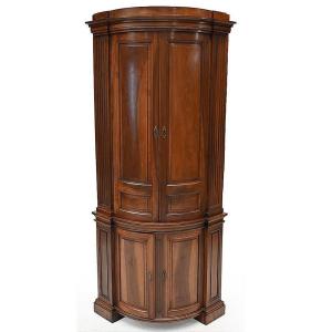 Mahogany-stained Walnut Corner Cabinet Louis XVI