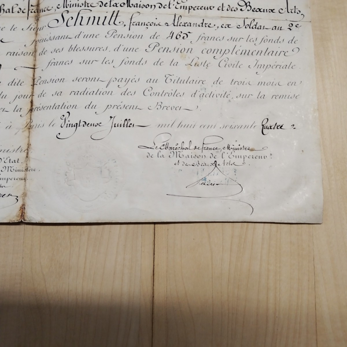 Pension Patent 1864 (ministry Of The Household Of The Emperor)-photo-3