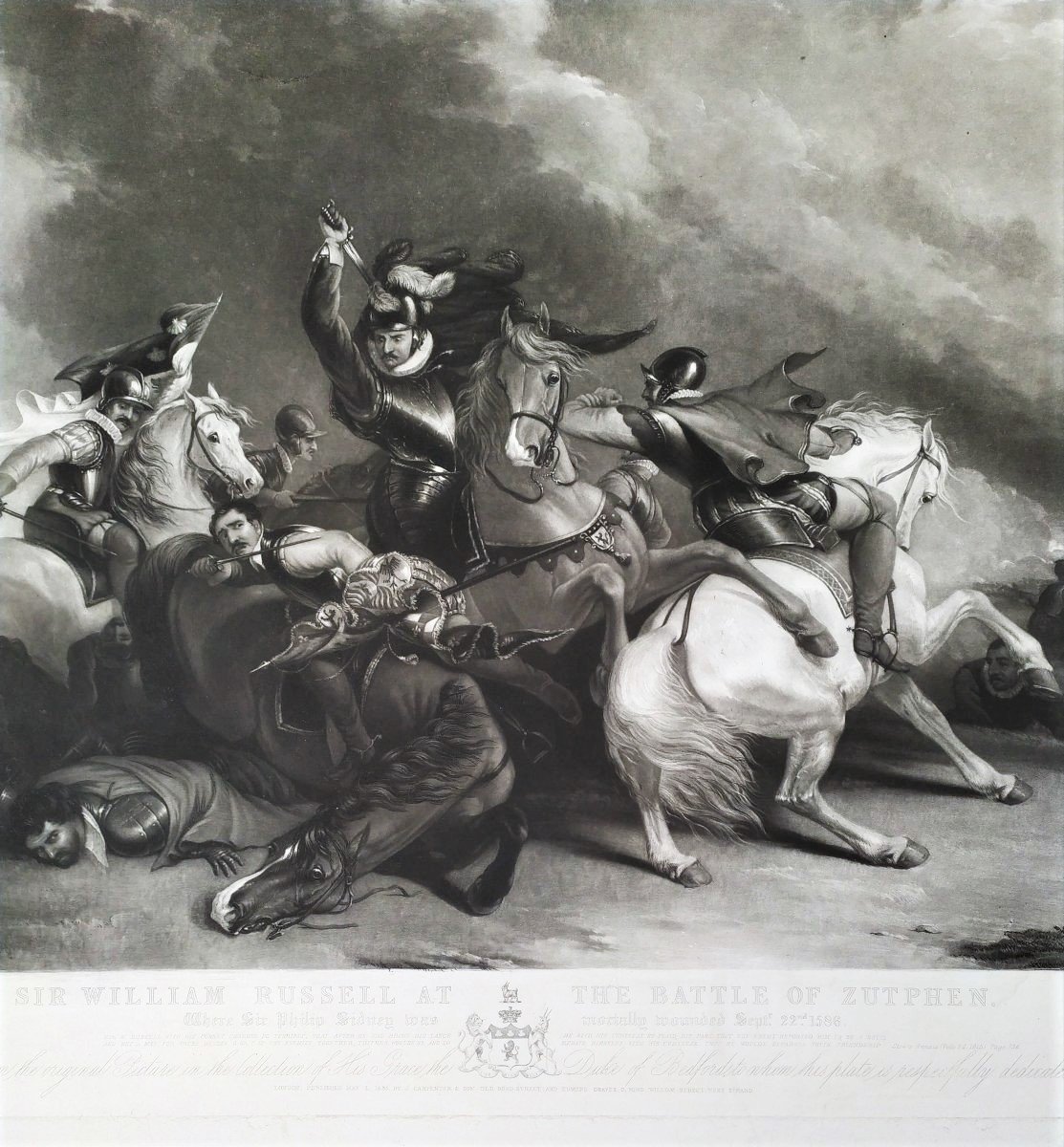 Sir William Russell At The Battle Of Zutphen 19th C Engraving-photo-4