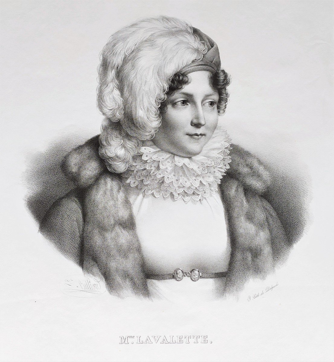 Portrait Historique Nièce De l'Impératrice Joséphine Lithographie -photo-1