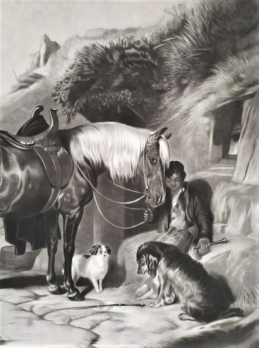 Favourite Pony And Spaniels Engraving By Thomas And Edwin Landseer-photo-1