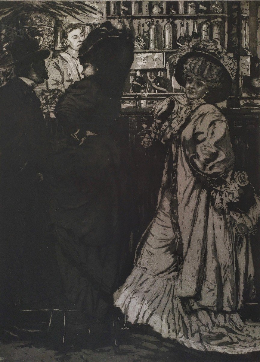 Les Parisiennes Gravure Vers 1900  Art Nouveau -photo-2
