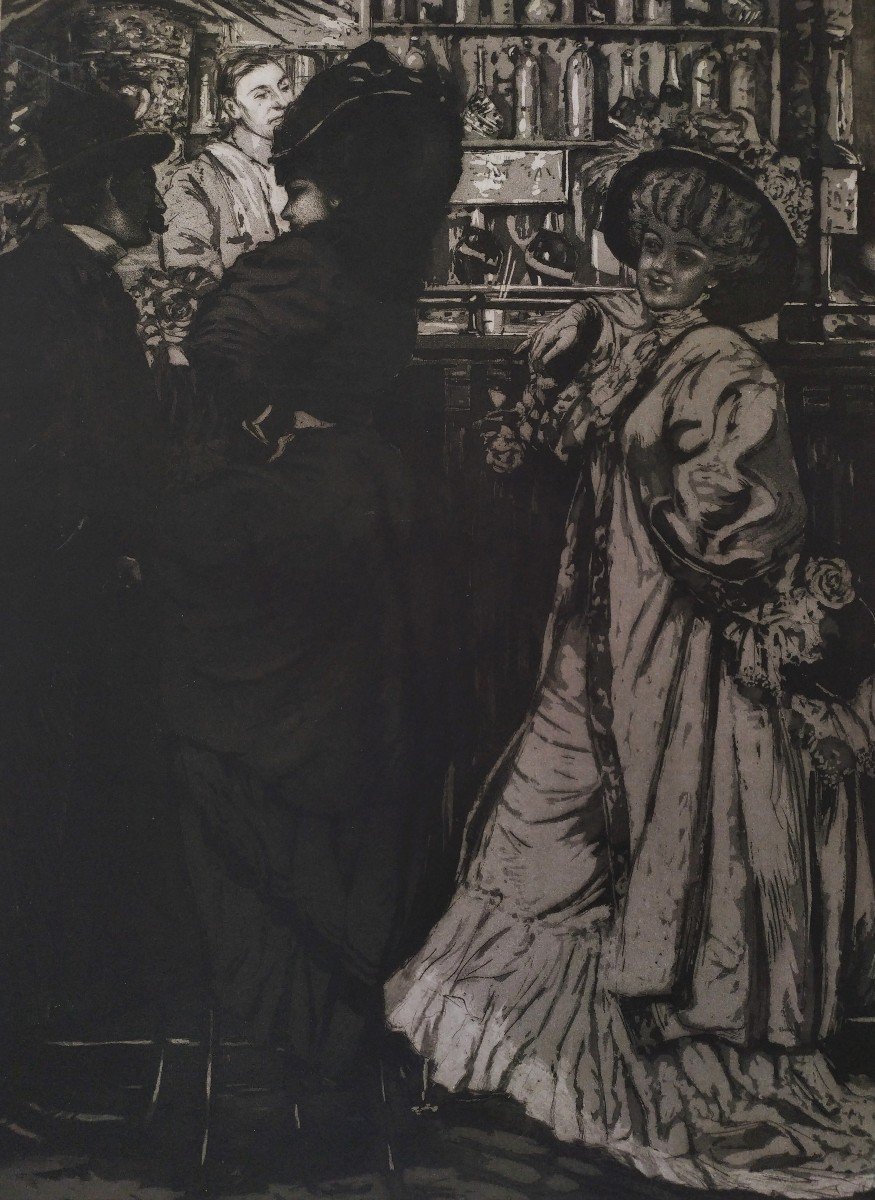 Les Parisiennes Gravure Vers 1900  Art Nouveau -photo-4