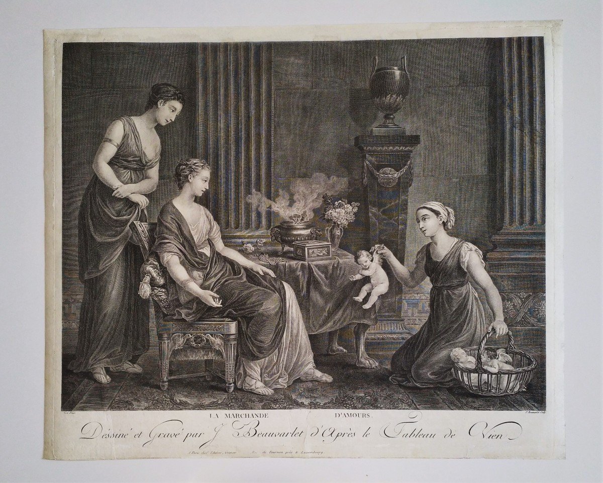 The Merchant Of Loves Engraving By Beauvarlet-photo-2