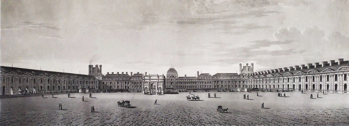 Paris Carrousel Du Louvre Tuileries Castle 19th C Engraving-photo-3