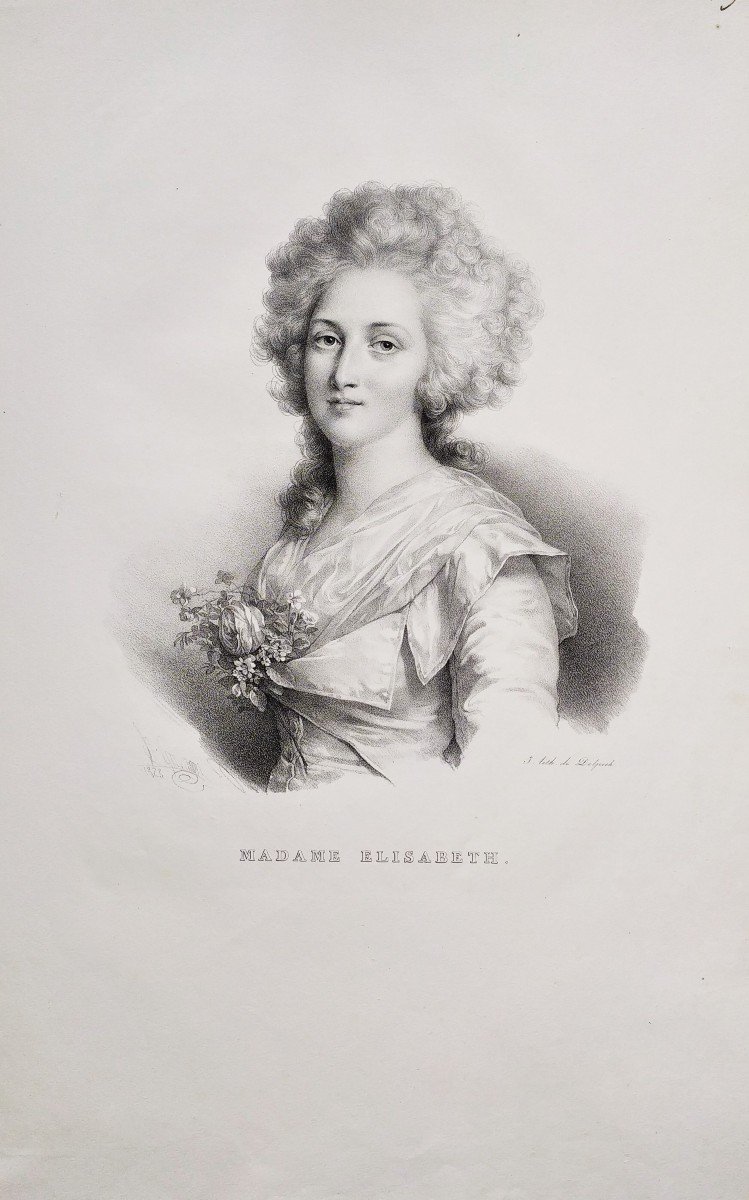 Historical Portrait Madame Elisabeth By Henri Grévedon-photo-3