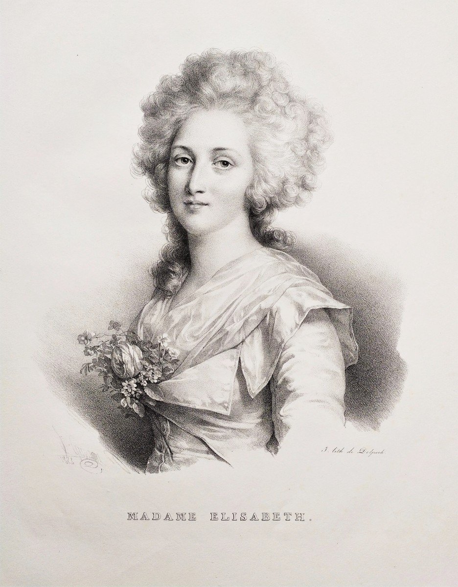 Historical Portrait Madame Elisabeth By Henri Grévedon