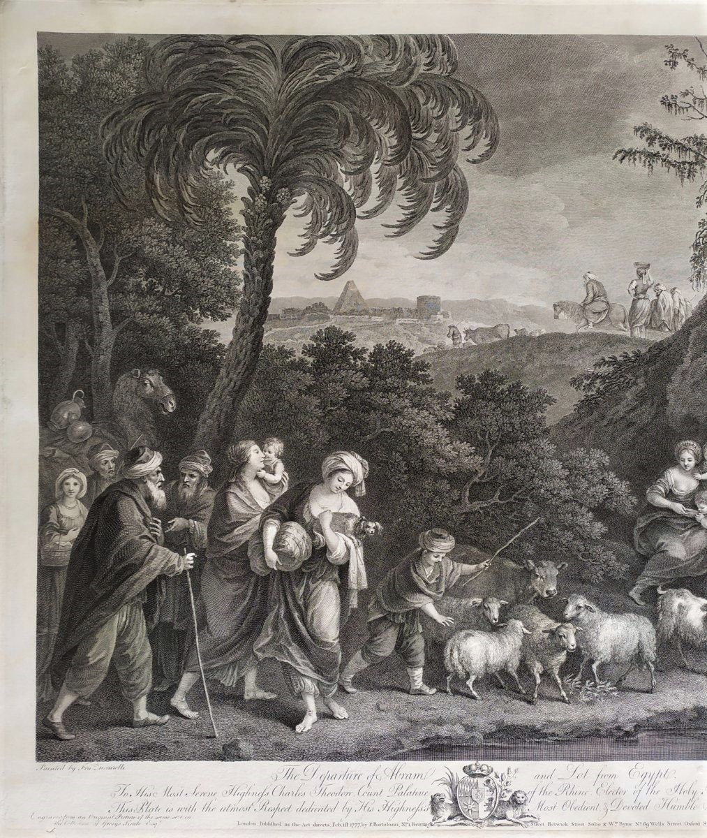 Biblical Scene After Zuccarelli Engraving 18th C-photo-3