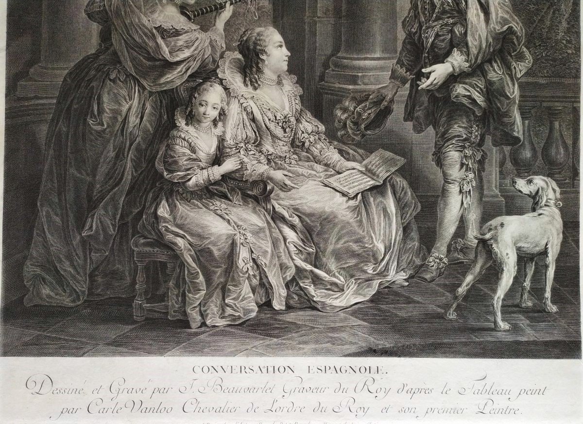 18th Century Engraving By Beauvarlet After Carle Van Loo-photo-3