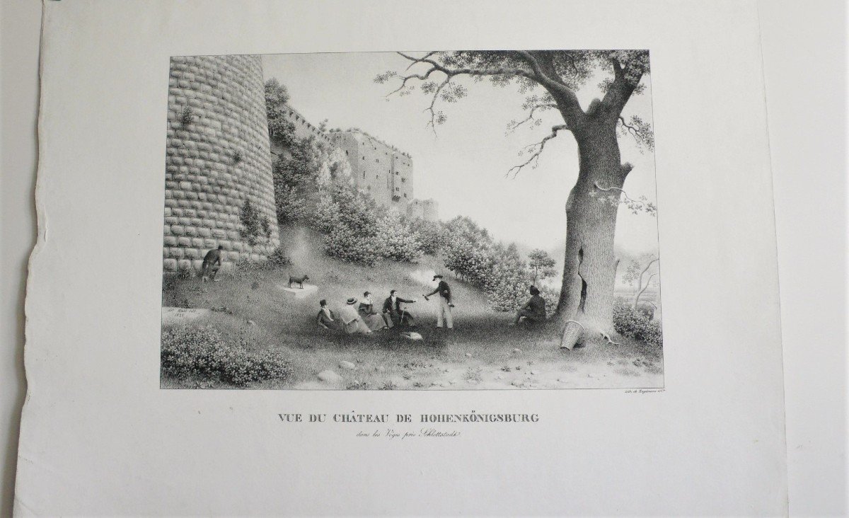 Château De Hohenkönigsburg Vosges Lithographie d'Engelmann -photo-2
