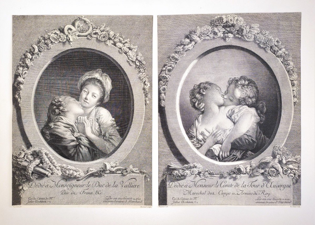 Paire De Gravures Erotiques d'Après Fragonard 18ème-photo-2