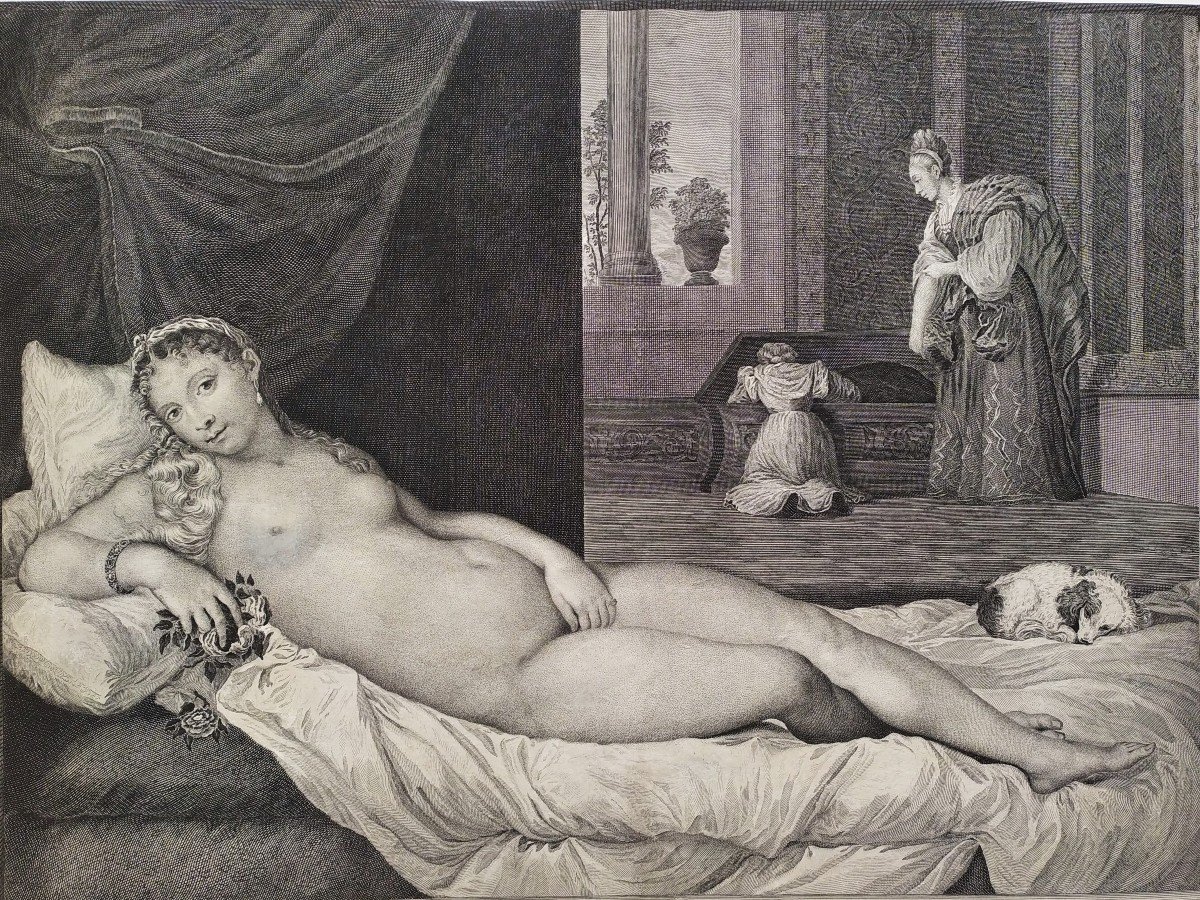 Venus Urbino Gravure d'Après Titien -photo-3