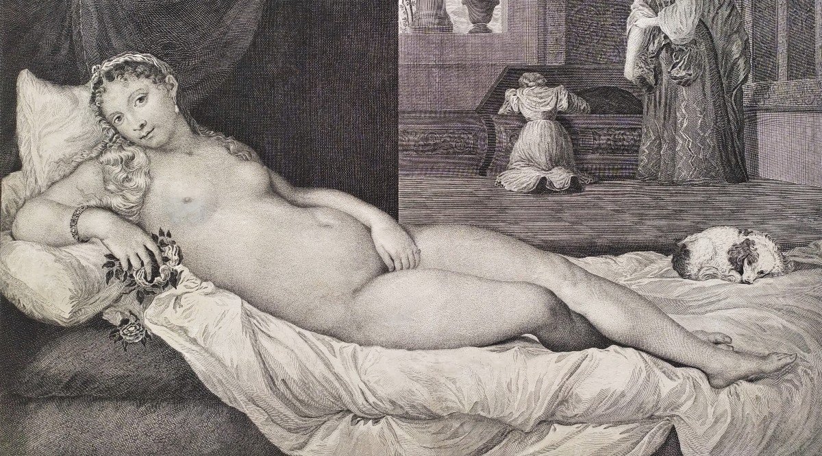 Venus Of Urbino Mythological Engraving After Titian-photo-3