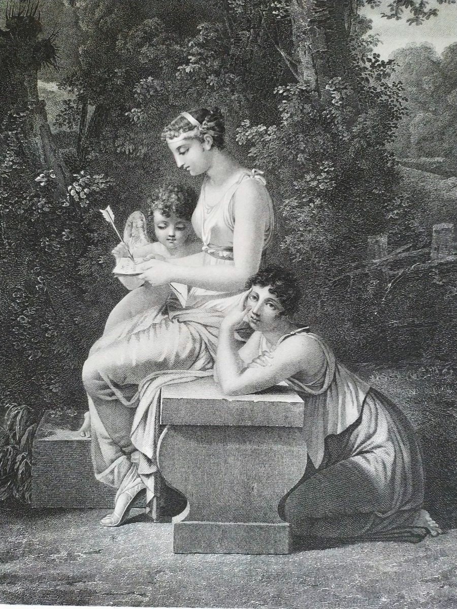 Neoclassical Etchings  By Prud'hon  19th C-photo-3