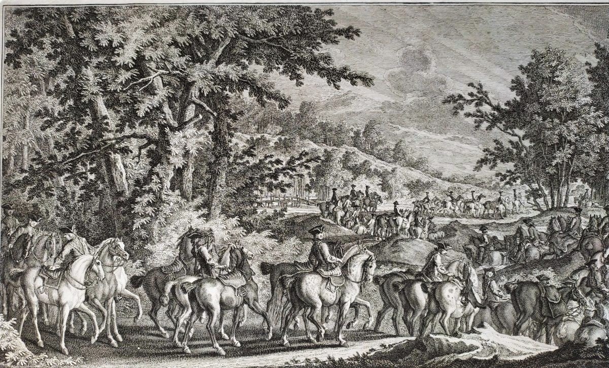 Engraving By Johann Elias Ridinger 18th C Military-photo-2