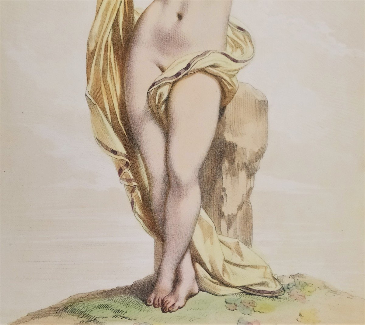 Nude Greek Mythology Erigone Watercolored Lithograph By Devéria-photo-4