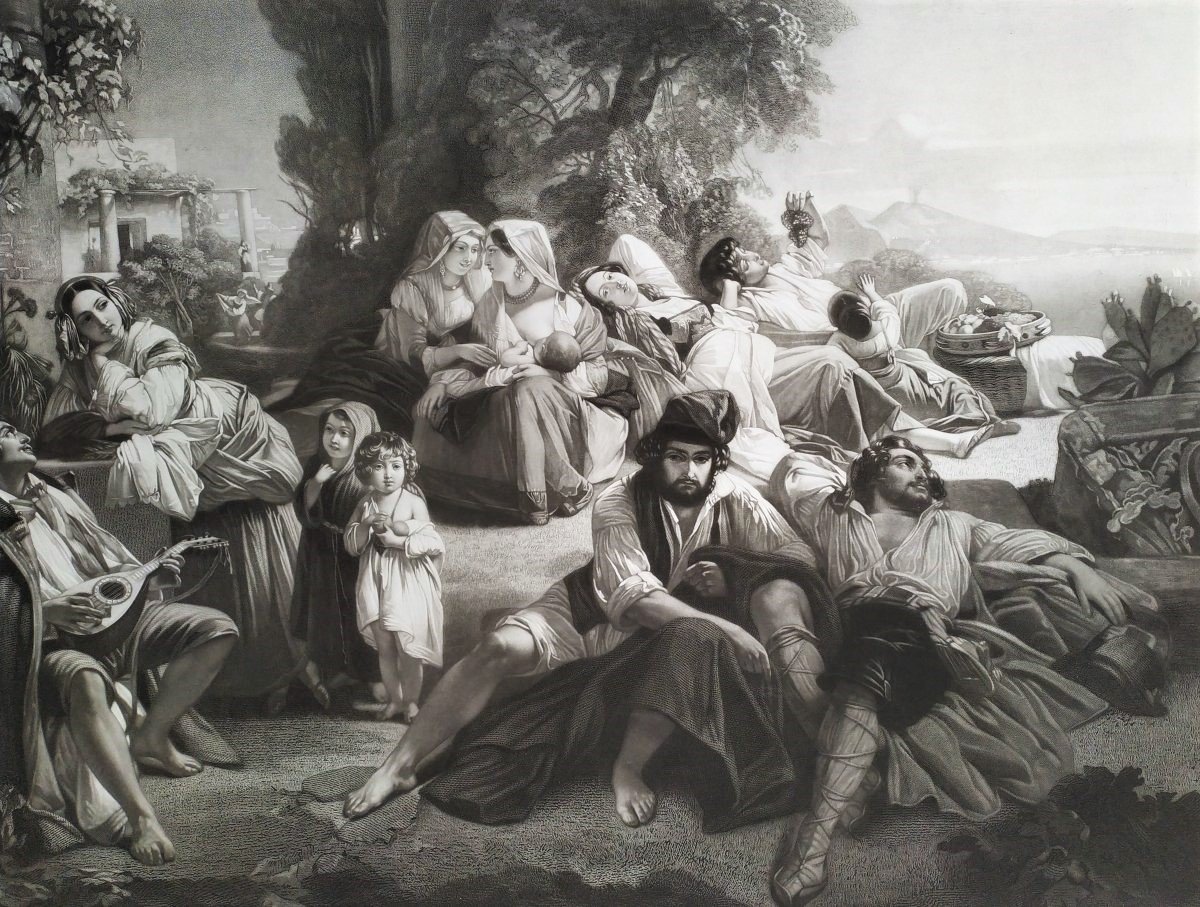 Italian Scene Engraving After Winterhalter-photo-2