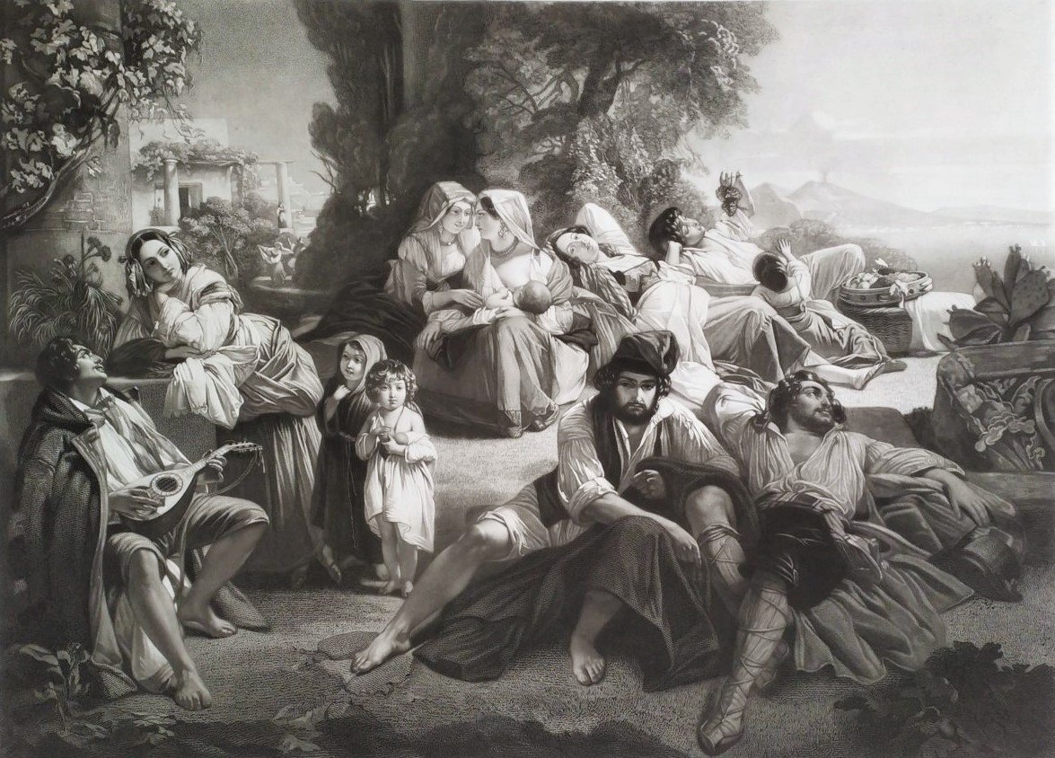 Scène Italienne Gravure  d'Après  Winterhalter 