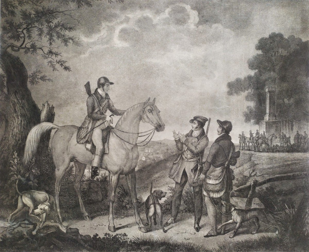 Hunting Hunters  19th  C Engraving