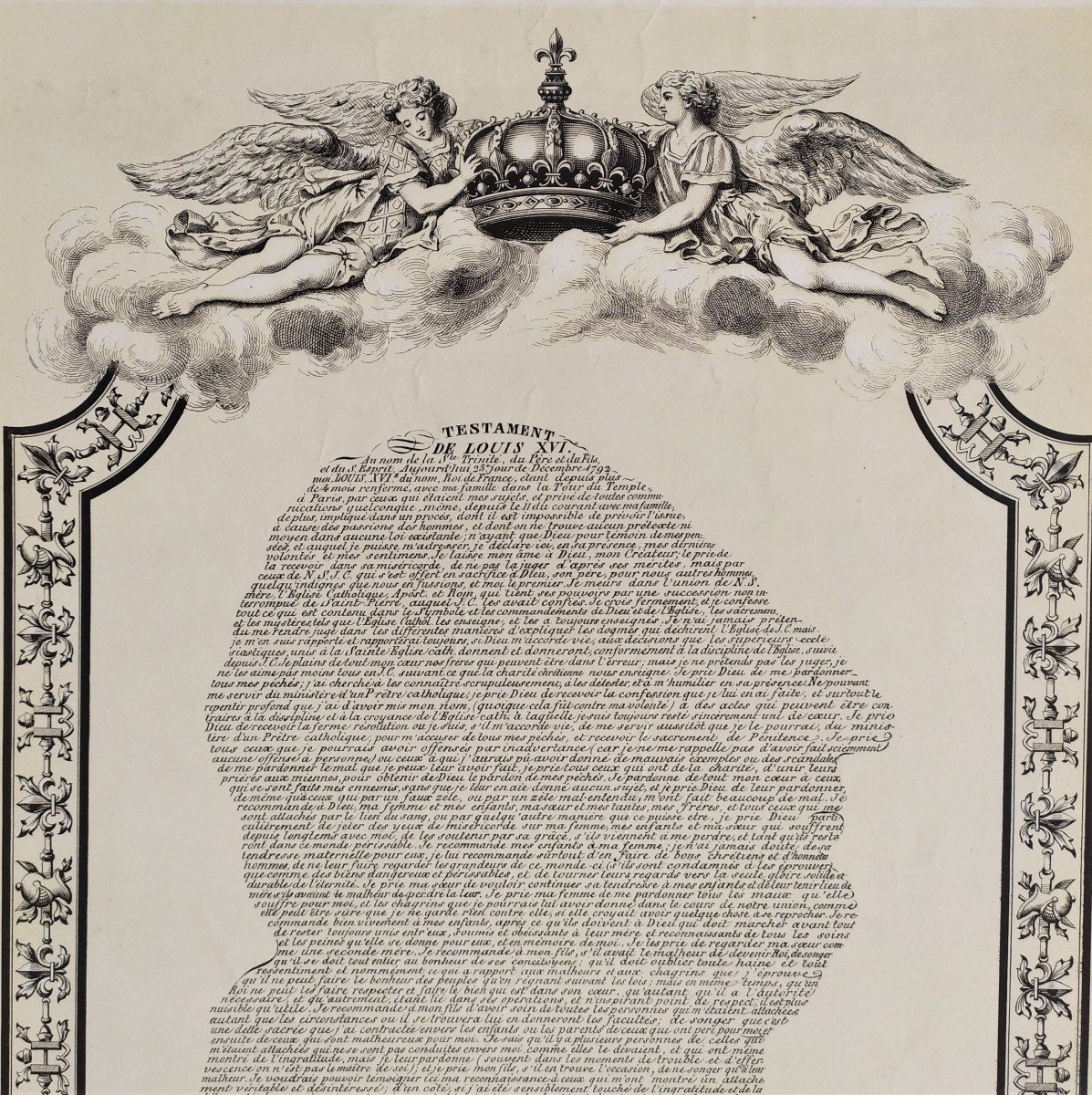 Testament De Louis XVI Gravure -photo-1