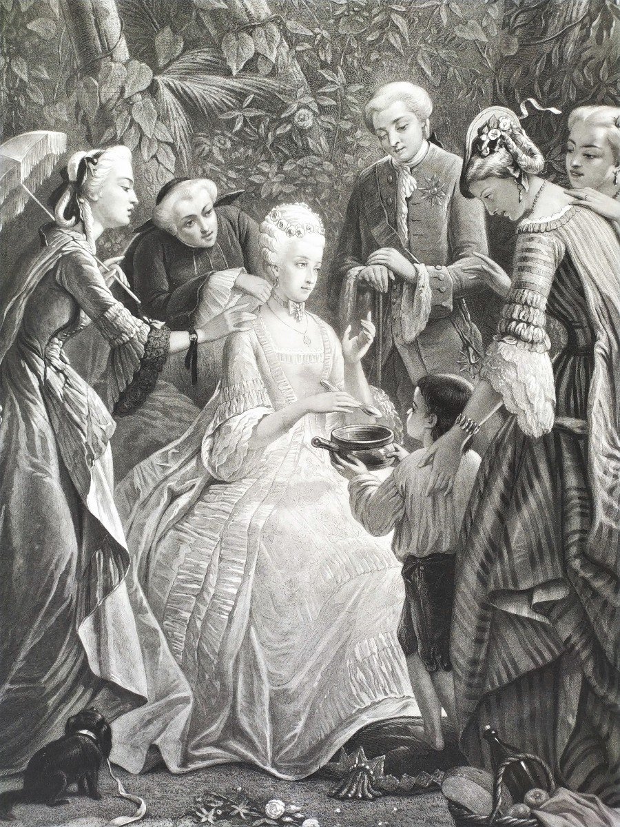 Engraving Marie-antoinette At The Petit Trianon-photo-3
