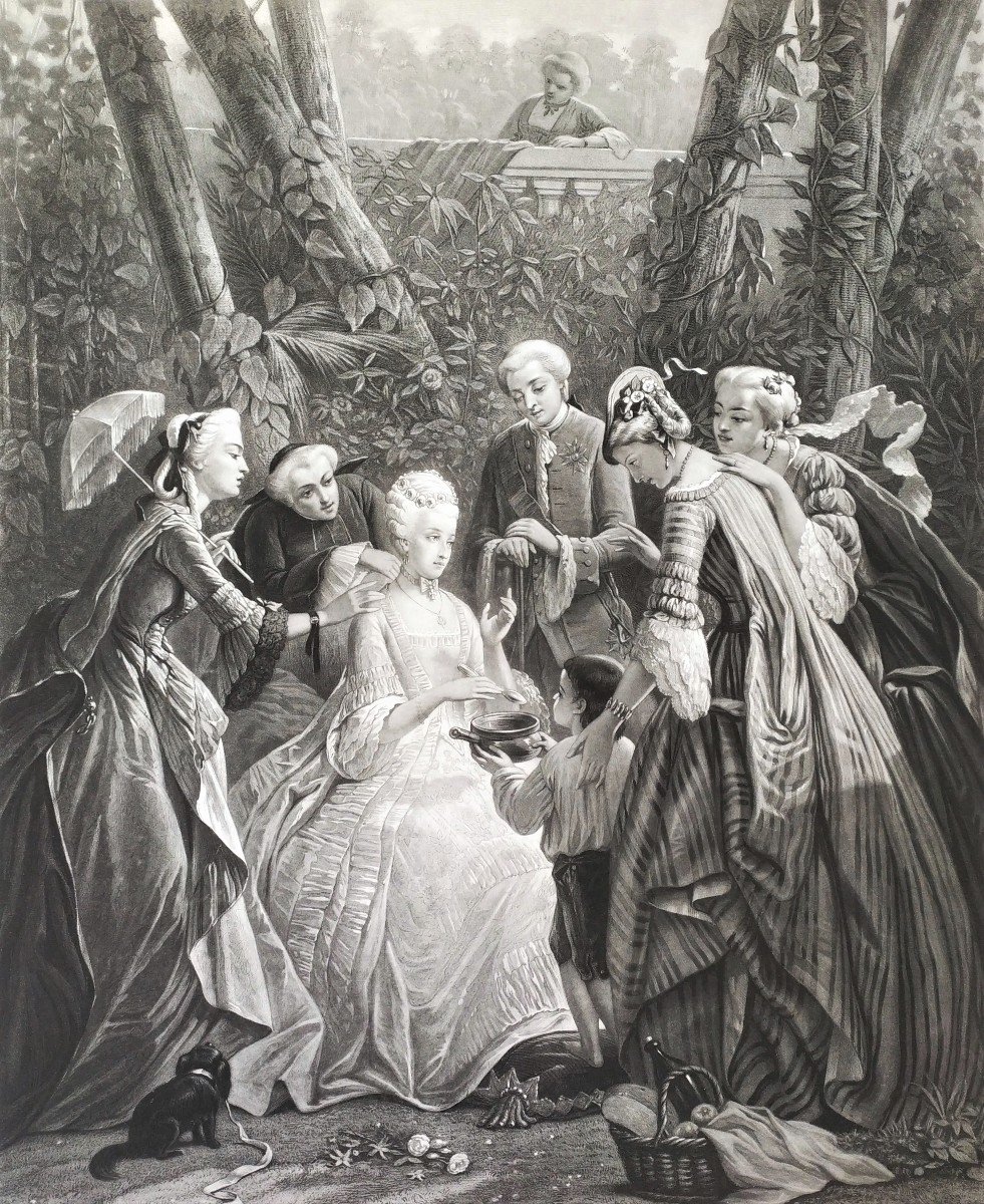 Engraving Marie-antoinette At The Petit Trianon