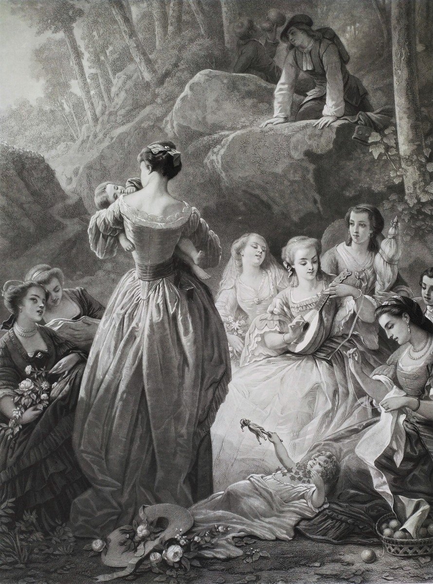 Engraving  19th C Grétry In Italy-photo-3