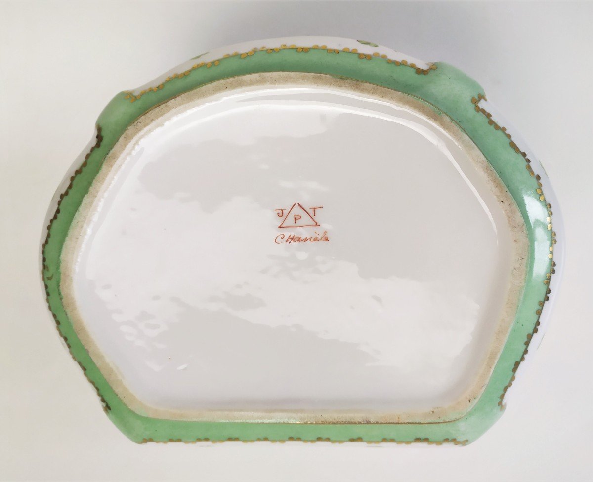 Large Painted Porcelain Box 19th Century  Jean Tiélès Paris-photo-3