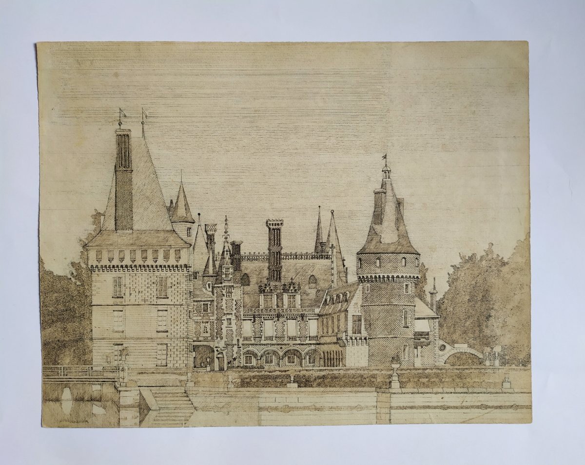 Maintenon Castle Architecture Drawing By H.hoyeau-photo-2