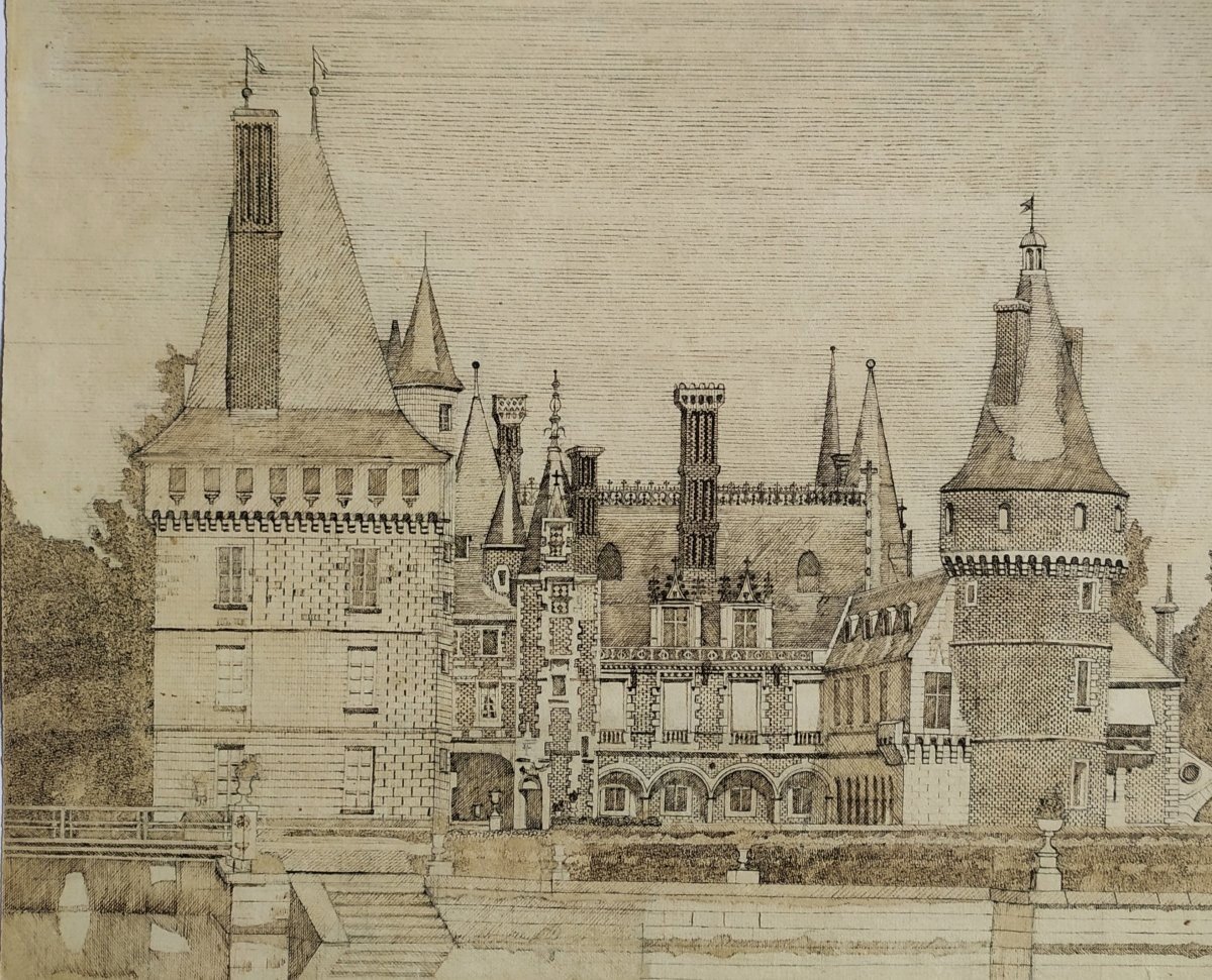 Maintenon Castle Architecture Drawing By H.hoyeau-photo-1