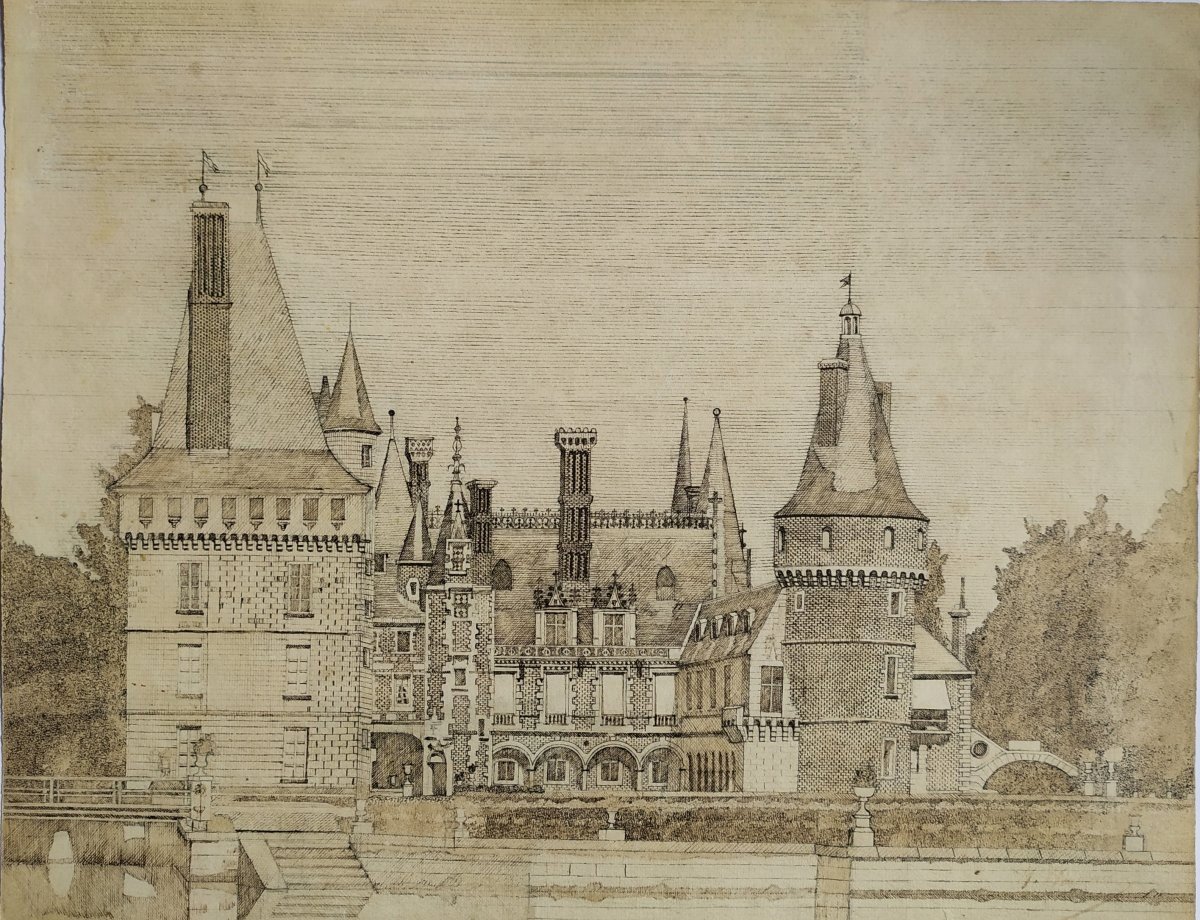 Dessin Architecture Château De Maintenon  Par H.Hoyeau