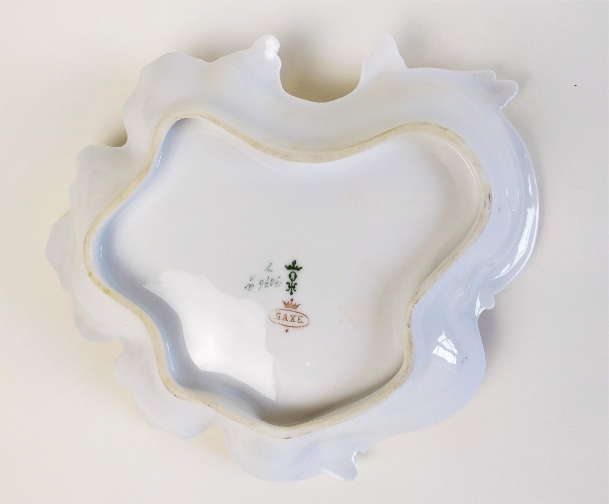 Dish In Hand Painted Saxe Porcelain -photo-3