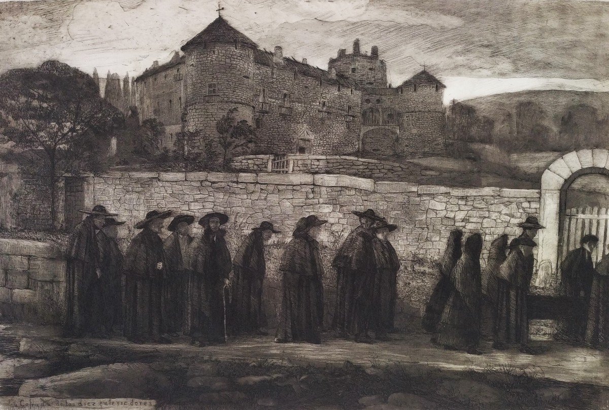 Etching By Baroja Y Nessi La Cofradia De Las Diez Enterredores-photo-2